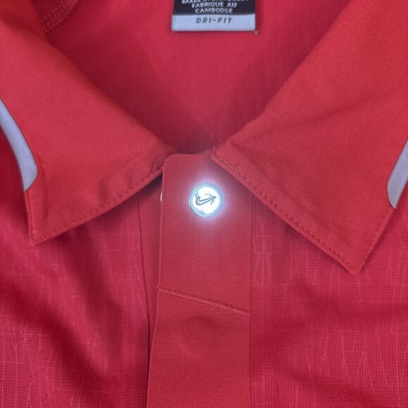 Nike Dri Fit Tiger Woods Collection Polo Shirt Snap Collar Red XXL 2XL - Picture 6 of 9